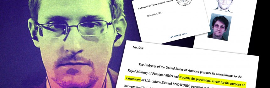 Edward Snowden og diplomatisk note med utleveringsbegjæring